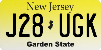 NJ license plate J28UGK