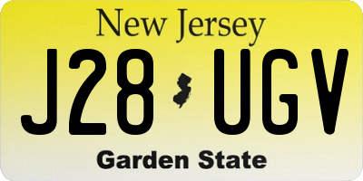 NJ license plate J28UGV