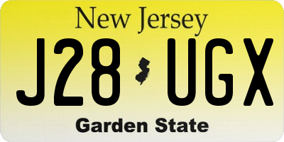 NJ license plate J28UGX