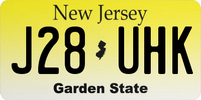 NJ license plate J28UHK
