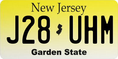 NJ license plate J28UHM