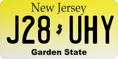 NJ license plate J28UHY