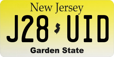 NJ license plate J28UID