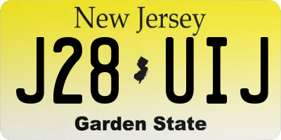 NJ license plate J28UIJ