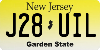 NJ license plate J28UIL