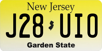 NJ license plate J28UIO