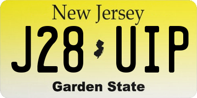NJ license plate J28UIP