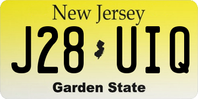 NJ license plate J28UIQ