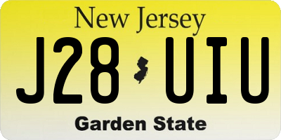 NJ license plate J28UIU