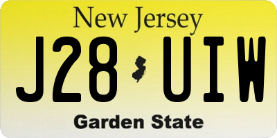 NJ license plate J28UIW