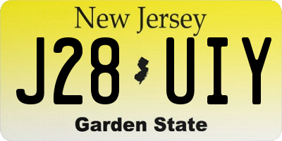 NJ license plate J28UIY