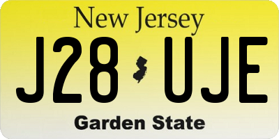 NJ license plate J28UJE