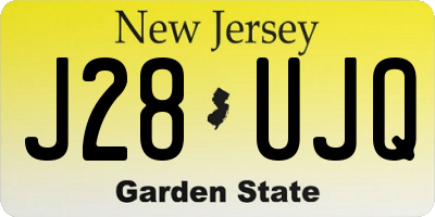 NJ license plate J28UJQ