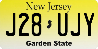 NJ license plate J28UJY