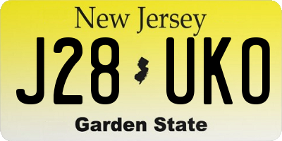 NJ license plate J28UKO