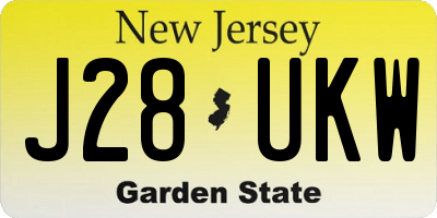 NJ license plate J28UKW