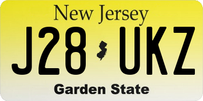 NJ license plate J28UKZ