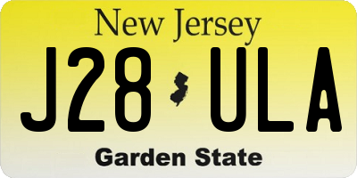 NJ license plate J28ULA