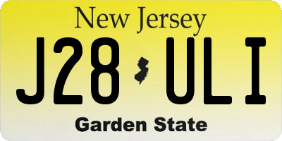 NJ license plate J28ULI