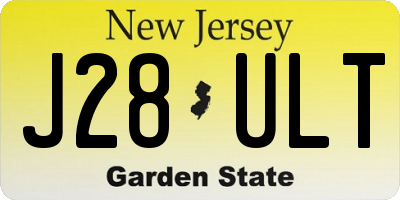NJ license plate J28ULT