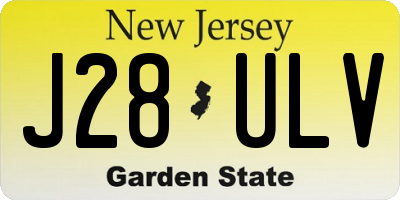 NJ license plate J28ULV