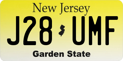 NJ license plate J28UMF