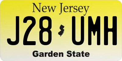 NJ license plate J28UMH