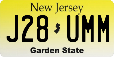 NJ license plate J28UMM