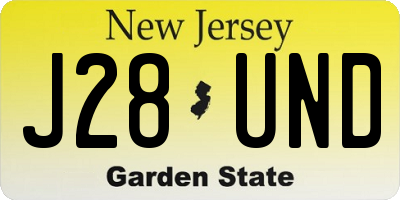 NJ license plate J28UND