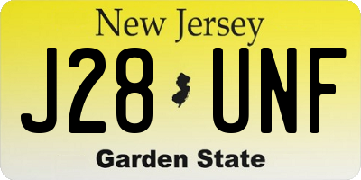 NJ license plate J28UNF