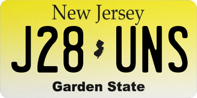 NJ license plate J28UNS