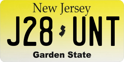 NJ license plate J28UNT