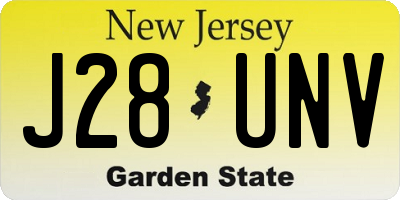 NJ license plate J28UNV