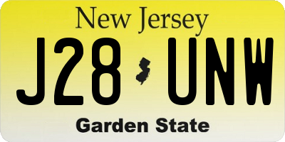 NJ license plate J28UNW
