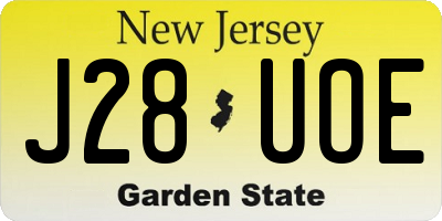 NJ license plate J28UOE