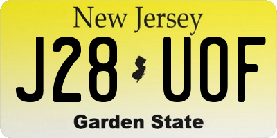 NJ license plate J28UOF