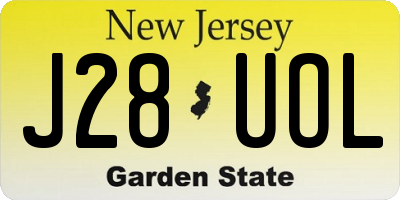 NJ license plate J28UOL