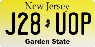 NJ license plate J28UOP