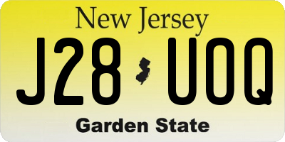 NJ license plate J28UOQ