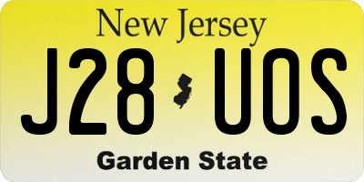 NJ license plate J28UOS