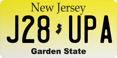NJ license plate J28UPA