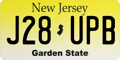 NJ license plate J28UPB