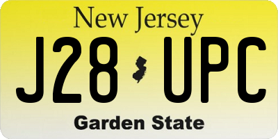 NJ license plate J28UPC