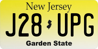 NJ license plate J28UPG