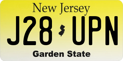NJ license plate J28UPN