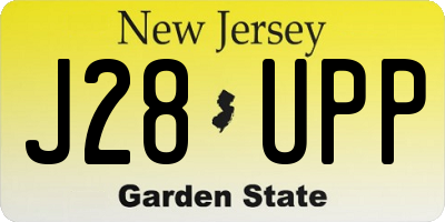 NJ license plate J28UPP