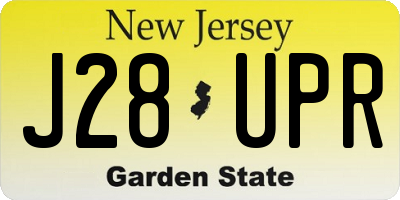 NJ license plate J28UPR