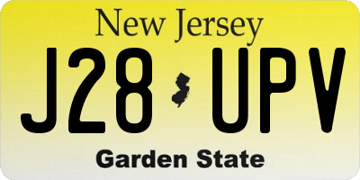 NJ license plate J28UPV