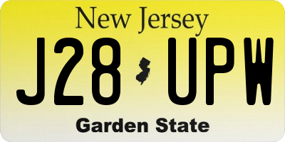 NJ license plate J28UPW