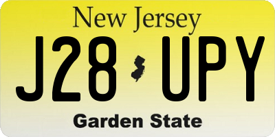 NJ license plate J28UPY